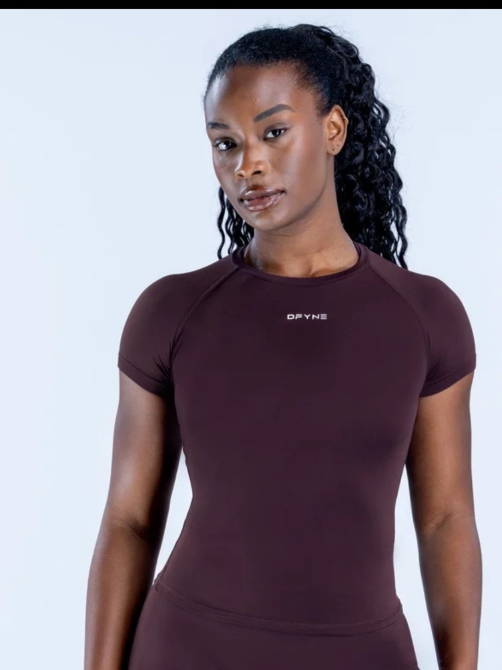 Dfyne Impact Seamless Short Sleeve Top Burgundy Sz S